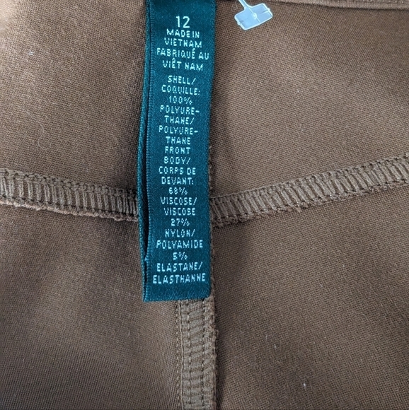 Ralph Lauren Faux Leather Camel Leggings Pants Size 12 - Picture 4 of 4